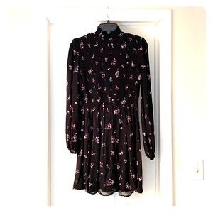NWT Wild Fable black floral long sleeve dress